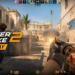Counter-Strike 2 gameplay screenshot showing players using smoke grenades during a competitive match