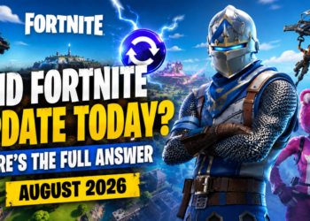 Fortnite update download screen showing patch status check on gaming console