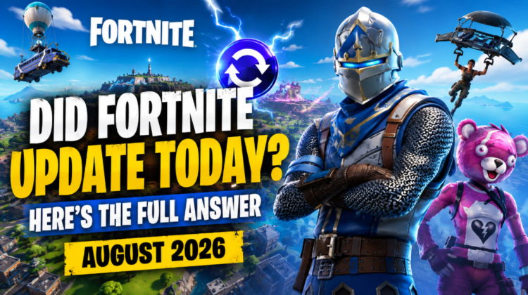 Fortnite update download screen showing patch status check on gaming console