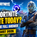 Fortnite update download screen showing patch status check on gaming console