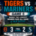 Seattle Mariners celebrating walk-off win over Detroit Tigers in ALDS Game 5 at T-Mobile Park