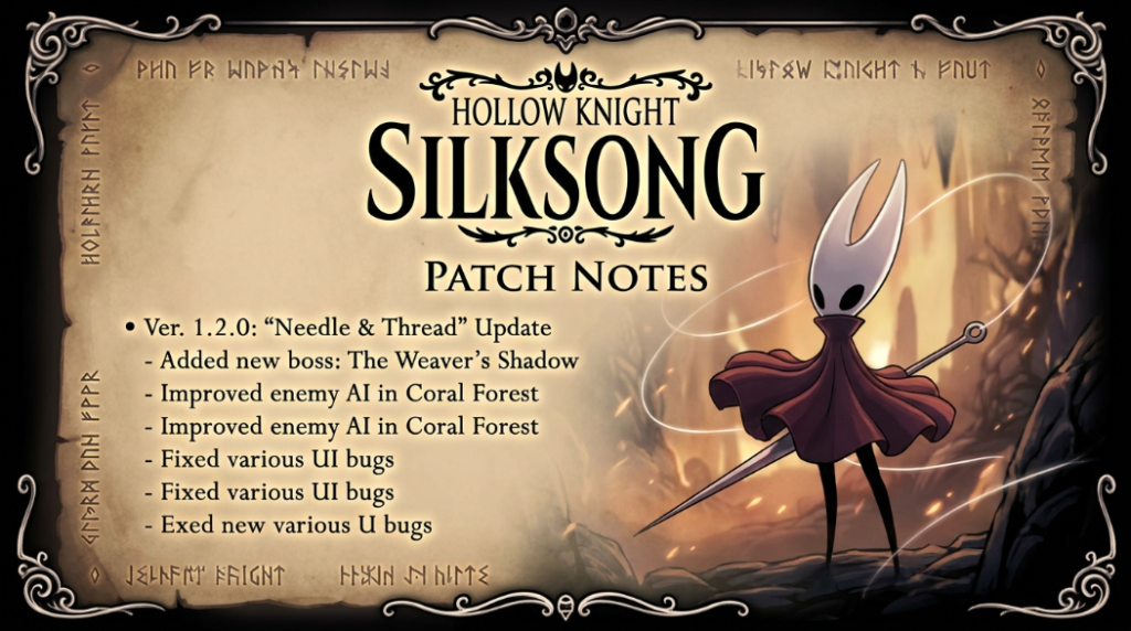 hollow knight silksong patch notes