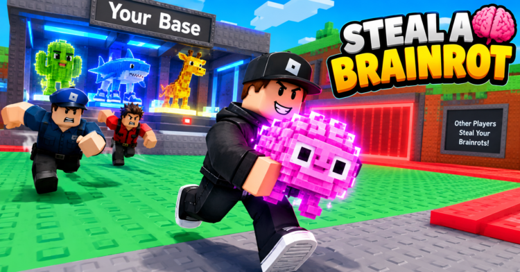 Steal a Brainrot Roblox Game gameplay and Brainrot collection