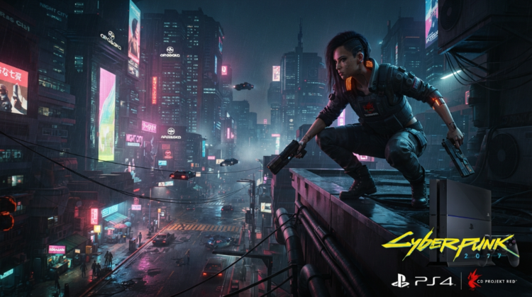 Cyberpunk 2077 PS4 gameplay in Night City